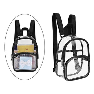 Clear Jelly Backpack Water Resistant Front Pocket PVC Large Capacity