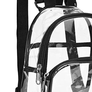 Clear Jelly Backpack Water Resistant Front Pocket PVC Large Capacity