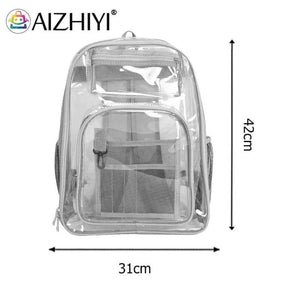 Clear Backpack for Women Teenage Student College Girl PVC Transparent Book Bag