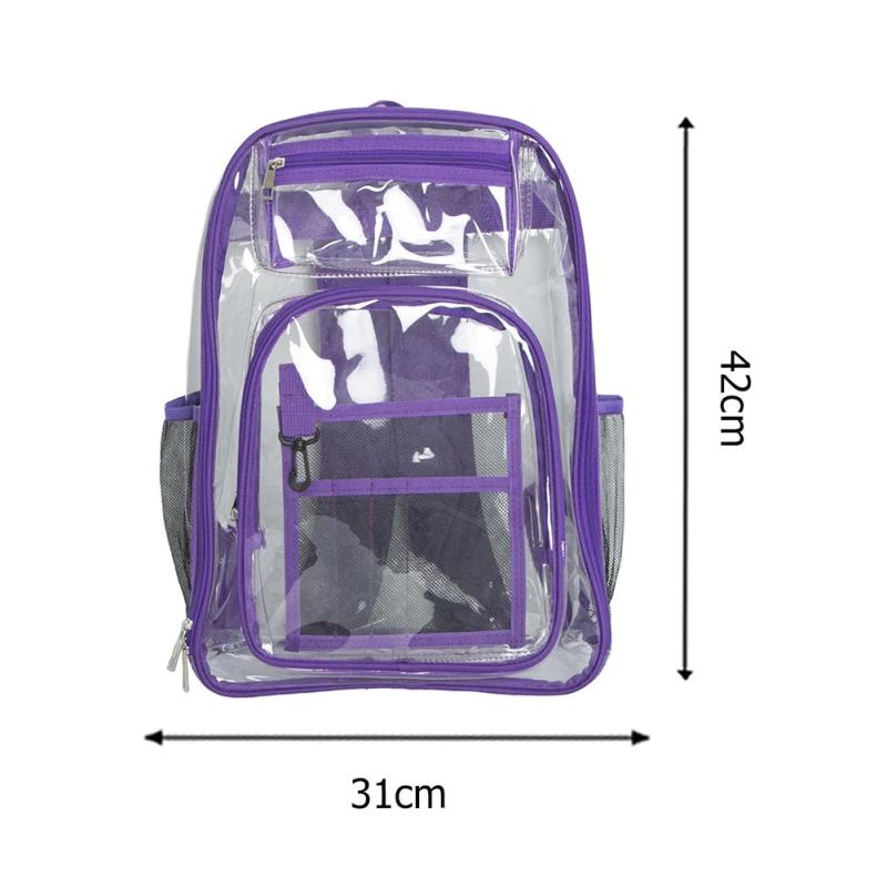 Clear Backpack for Women Teenage Student College Girl PVC Transparent Book Bag