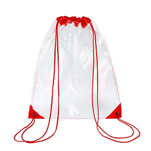 Clear Drawstring Backpack School Tote Gym Bag