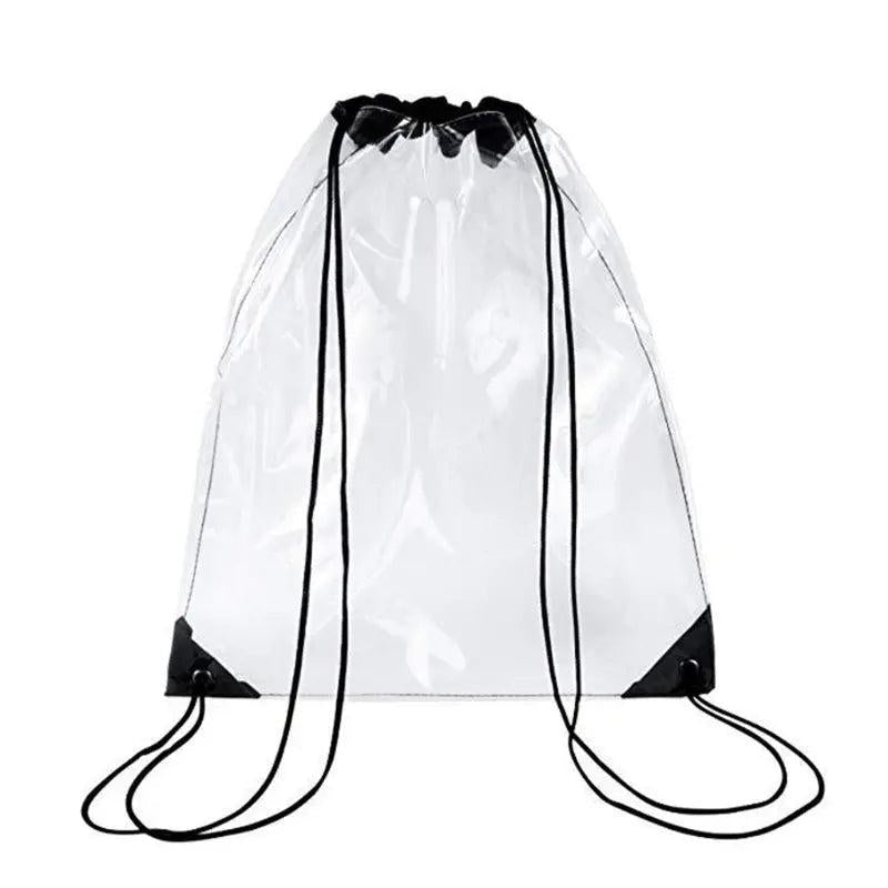 Clear Drawstring Backpack School Tote Gym Bag