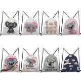Animal Cartoon Koala Print Drawstring Pocket Backpack