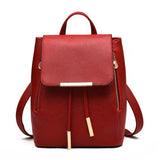 Women Backpack High PU Leather School Bag Girls Teenagers