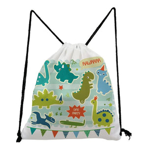 Dinosaur Printed Mini Backpacks Drawstring Bag