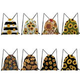 Yellow Sunflower Floral Backpack for Students