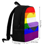 Pride Flag Non-Binary Heart Travel Laptop Backpack Bag