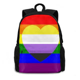 Pride Flag Non-Binary Heart Travel Laptop Backpack Bag