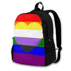 Pride Flag Non-Binary Heart Travel Laptop Backpack Bag