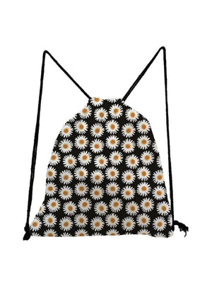Floral Drawstring Backpack Child Small School Bags Gym Bag Eco Reusable