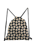 Floral Drawstring Backpack Child Small School Bags Gym Bag Eco Reusable