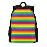 Pride Rainbow Stripe Flag Arrivals Satchel Schoolbag Backpack Q