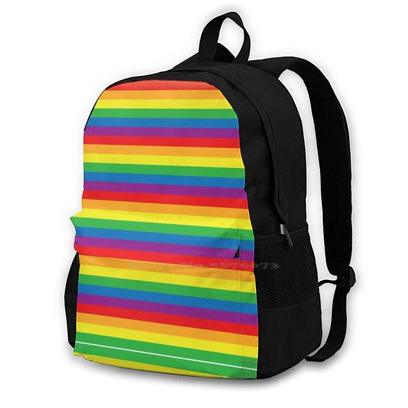 Pride Rainbow Stripe Flag Arrivals Satchel Schoolbag Backpack Q