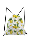 Fruit Backpack Lemon Print Teenager Drawstring Bag Lady Storage Bags
