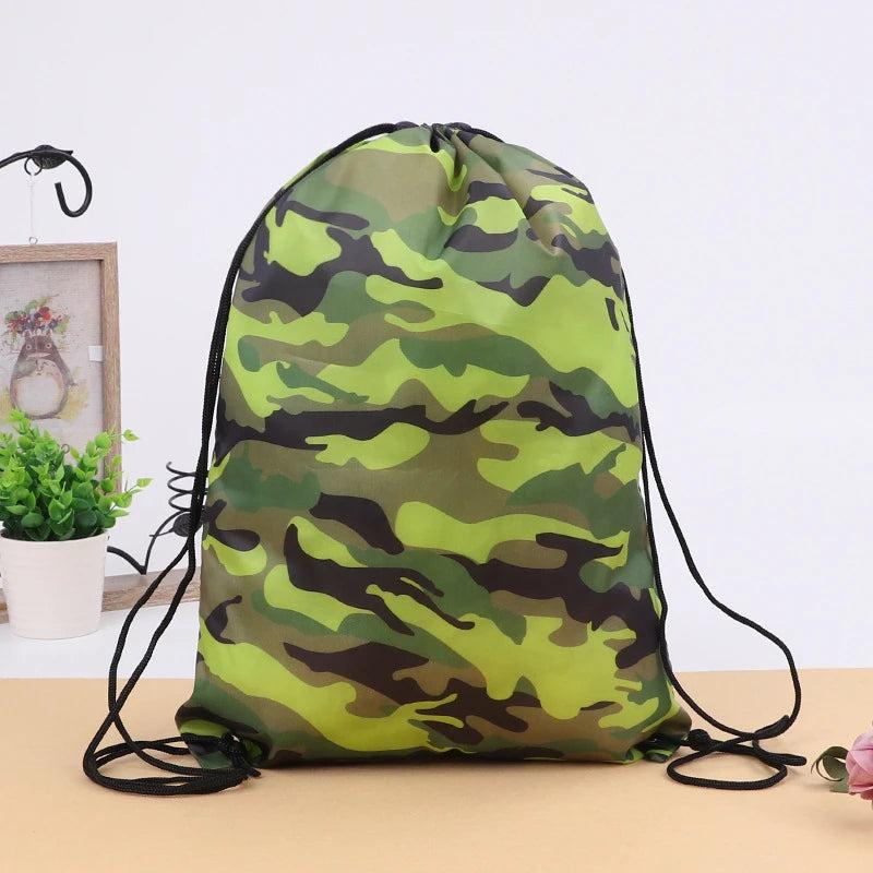 Camouflage Oxford Drawstring Bag Printing Unisex Travel Storage Package