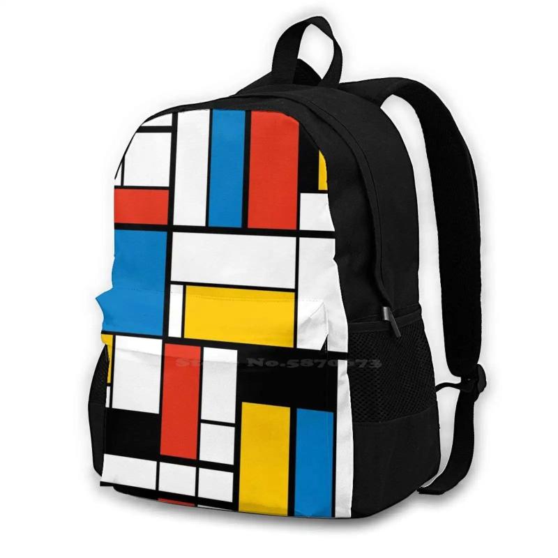De Stijl Modern Art Satchel Schoolbag