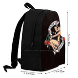 Cherry Bomb Bag Backpack Retro Pinup Girl Tattoo