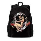 Cherry Bomb Bag Backpack Retro Pinup Girl Tattoo