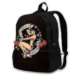 Cherry Bomb Bag Backpack Retro Pinup Girl Tattoo