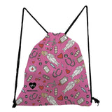 Love Nurse Printed Backpack Drawstring Bags Preppy Style