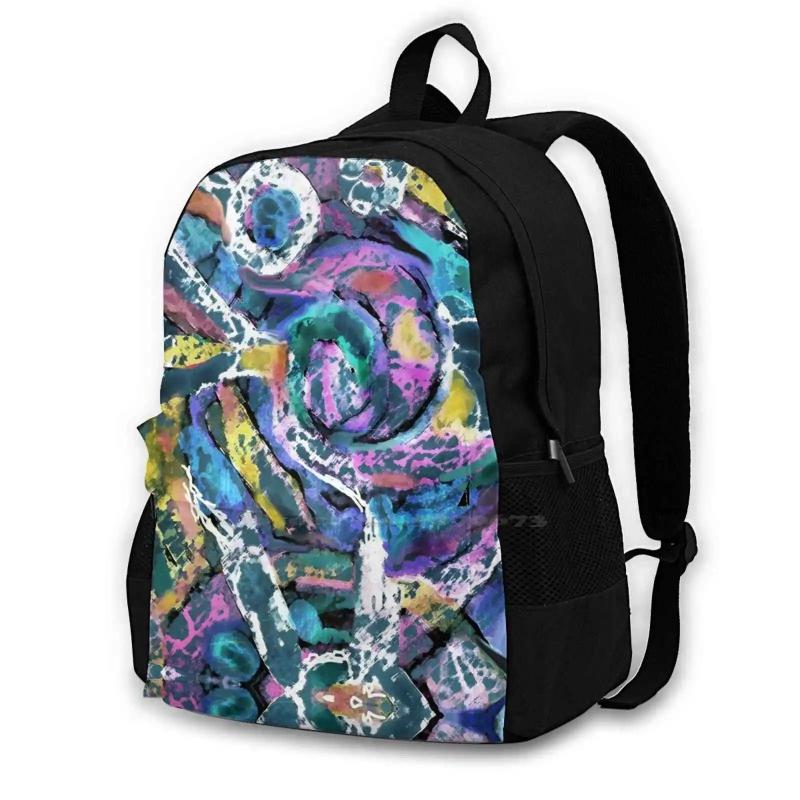 Colorful Abstract Design Laptop Travel School Bag