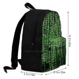 Matrix Science Fiction Green Numbers On Shirts And Gadgets Bag