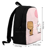 Bear Cartoon Milk Mocha Backpack Student School Laptop Travel Bag
