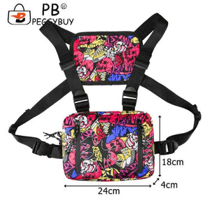 Hip Hop Crossbody Shoulder Bag Unisex Oxford Streetwear Vest Waist Packs