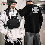 Hip Hop Crossbody Shoulder Bag Unisex Oxford Streetwear Vest Waist Packs
