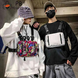 Hip Hop Crossbody Shoulder Bag Unisex Oxford Streetwear Vest Waist Packs