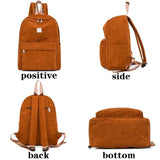 Fashionable Flannel Fabric Backpack with Shining Hardware Decoration