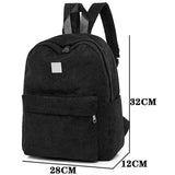 Fashionable Flannel Fabric Backpack with Shining Hardware Decoration