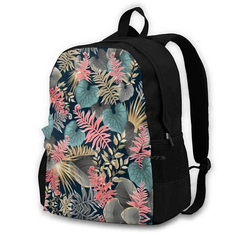 Floral Patterns Teen College Student Backpack Laptop Travel Bags