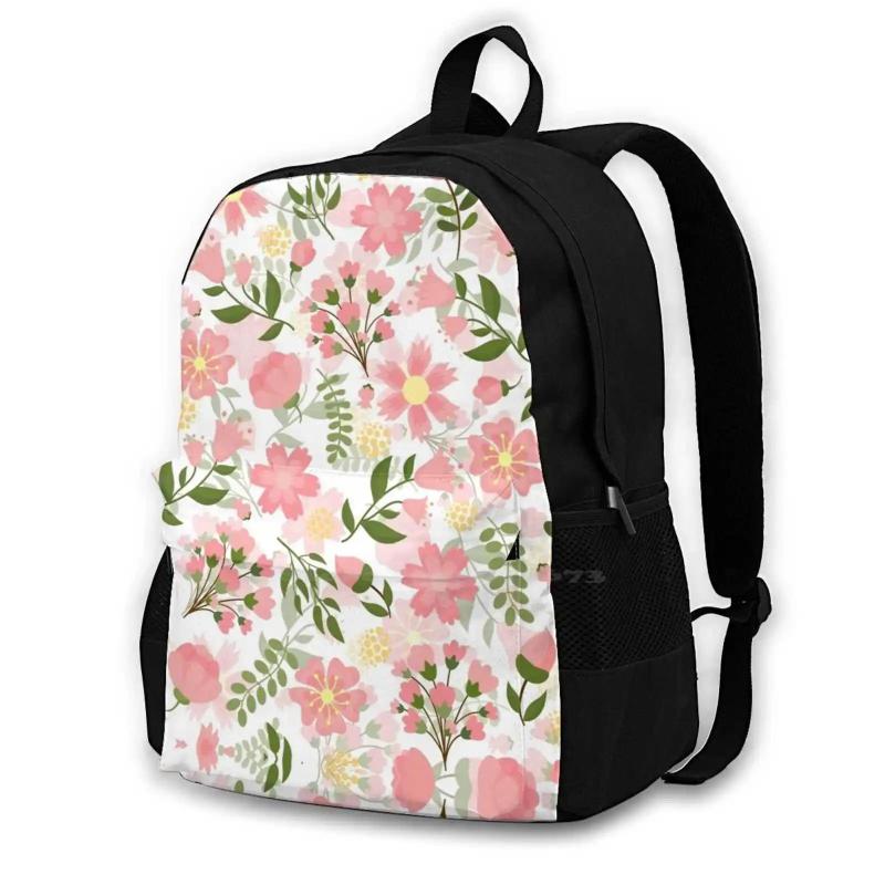 Floral Patterns School Bag Big Capacity Backpack Laptop 15 Inch