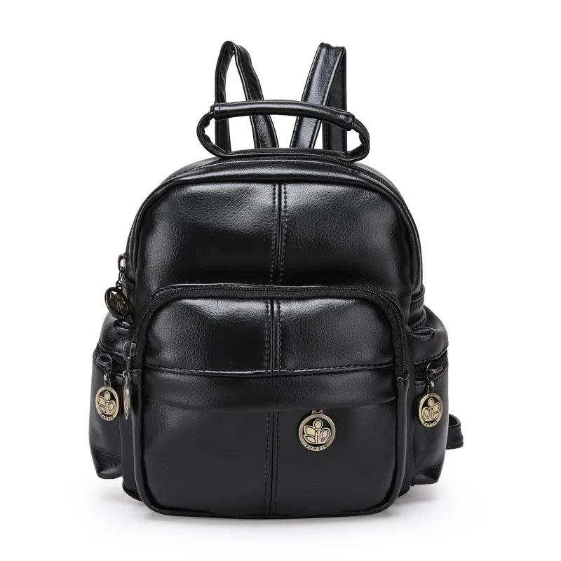 HUIMENG PU Leather Backpack for Girls - School Laptop College Bag