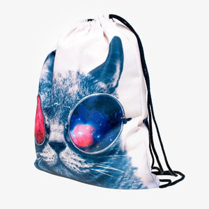 Women Canvas Drawstring Backpack Vintage College Students School Bagpack