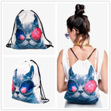 Women Canvas Drawstring Backpack Vintage College Students School Bagpack