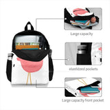 Pink Flamingo Travel Laptop School Backpack Bag