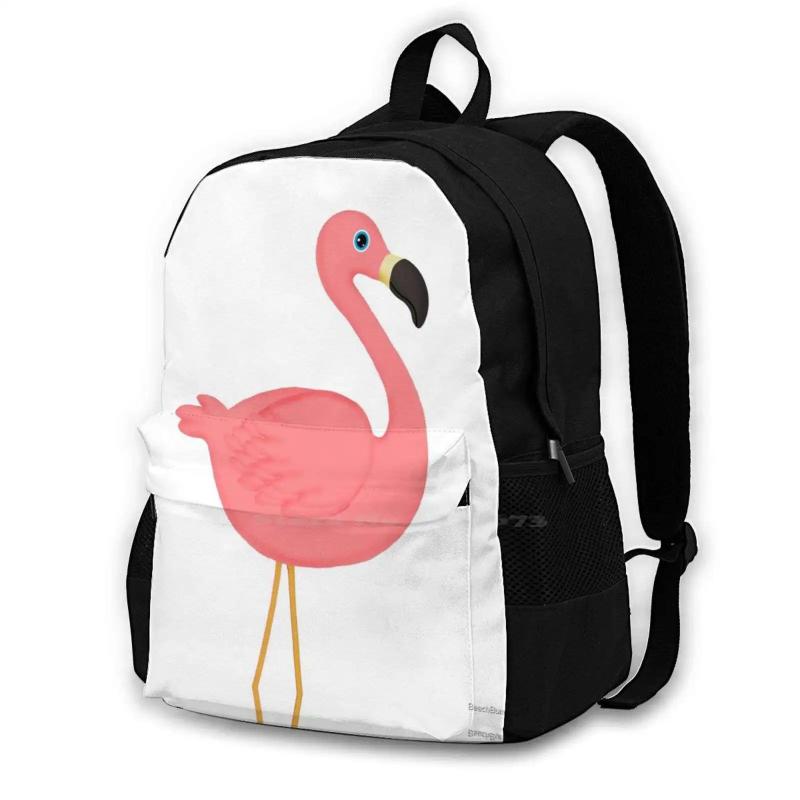 Pink Flamingo Travel Laptop School Backpack Bag