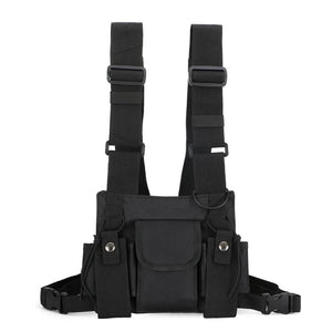 Adjustable Unisex Nylon Waistcoat with Mobile Phone Bag Pair