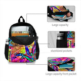 Large Capacity Backpack Laptop Travel Bags Smoking Girls Painte