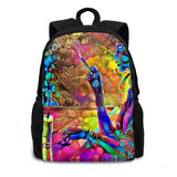 Large Capacity Backpack Laptop Travel Bags Smoking Girls Painte