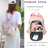 Anti-theft Embroidery Backpack for Girls Travel School Bag