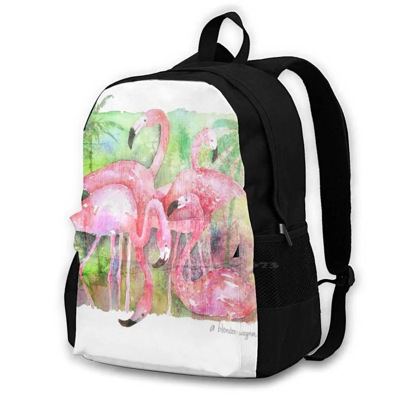 Flamingo Wildlife Laptop Travel School Bags Pink Bird Animal