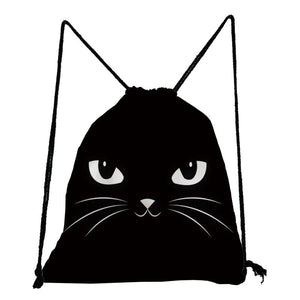 Cartoon Animal Print Backpack Cat Painting Outdoor Beach Bag