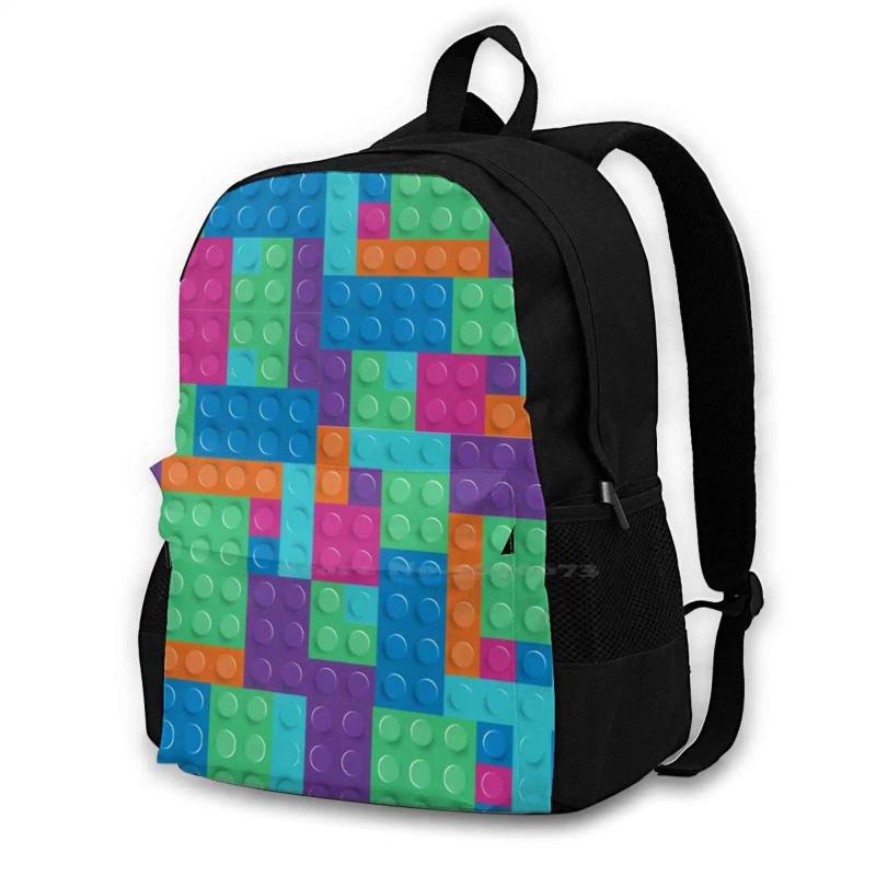 Toy Bricks Pattern 2 Backpacks For Men Women Teenagers Girls Bags