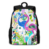 Pink Flamingo Fun Backpack Laptop 15 Inch Birds Aviary Pink Jungle