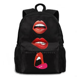 Kiss Sexy Lips School Bag Backpack Laptop 15 Inch Red Teeth Mamalia Jigsaw