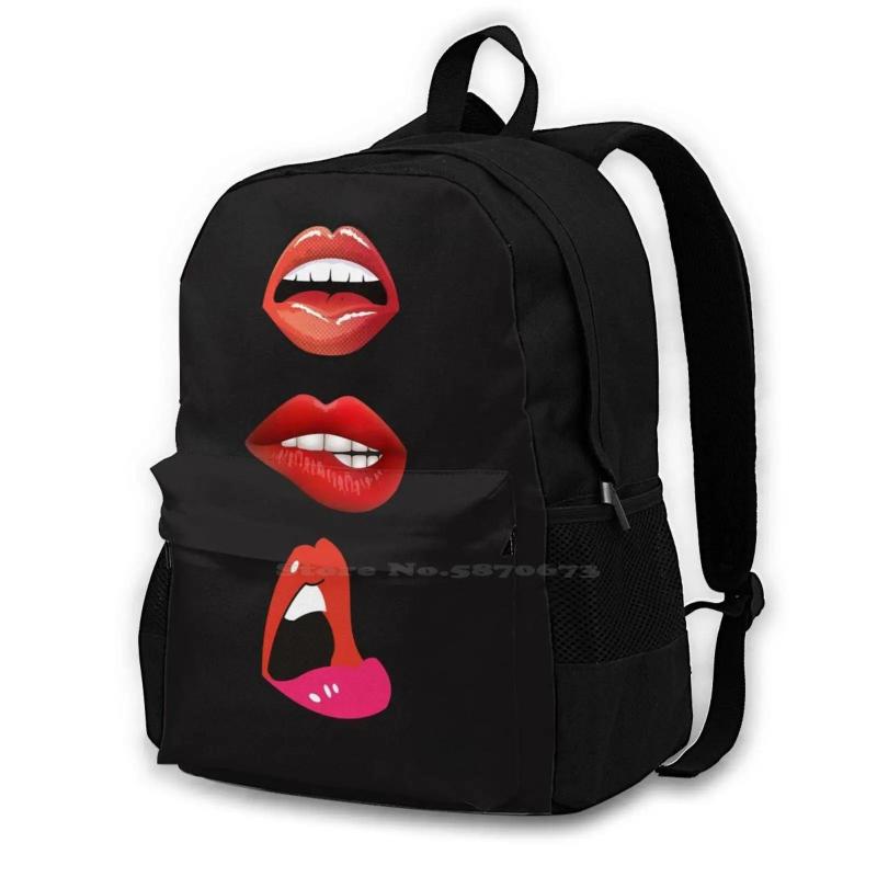 Kiss Sexy Lips School Bag Backpack Laptop 15 Inch Red Teeth Mamalia Jigsaw