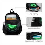 Big Green Eye School Bags For Teenage Girls Laptop Travel Bags
